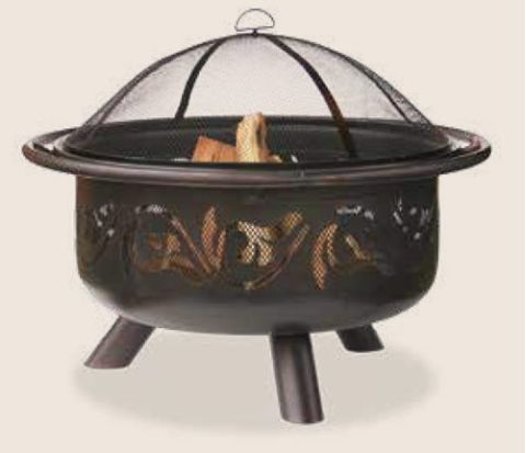 Uniflame 36 Inch Wide Oil Rubbed Bronze Firebowl With Swirls - WAD900SP