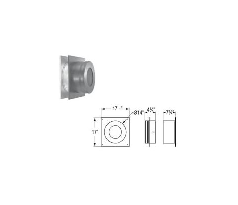 M&G DuraVent 7'' DuraPlus Wall Thimble - Stainless Steel - 9143SS // 7DP-WTSS