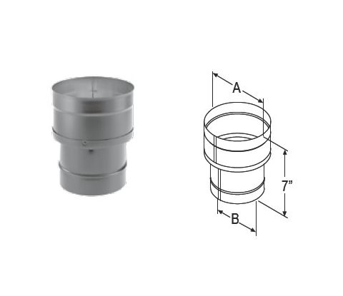 M&G DuraVent 7'' DuraBlack 6''-7'' Increaser - 1767 // 6DBK-X7