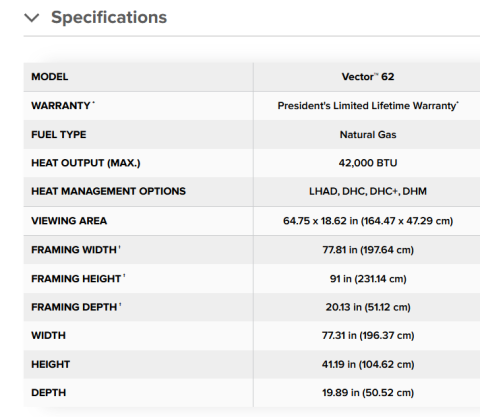 Vector 62 specs