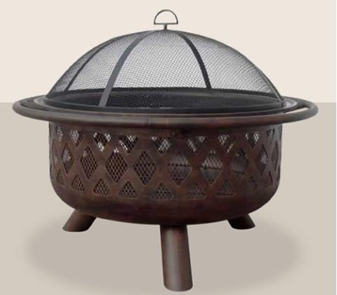 Uniflame 32 Inch Wide Oil Rubbed Bronze Firebowl With Lattice Design - WAD792SP