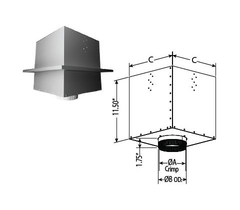 DuraVent 8" DuraTech Flat Ceiling Support Box - 8DT-FCS-2