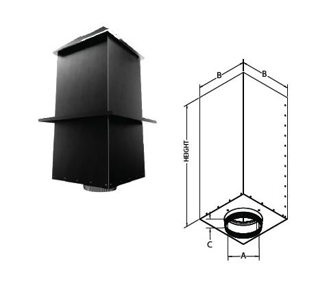 DuraVent 6" DuraTech Square Ceiling Support Box 24" with Collar - 6DT-CS24IS-2