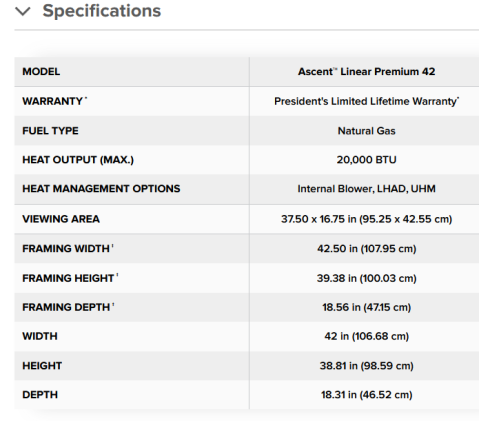 Ascent 42 specs