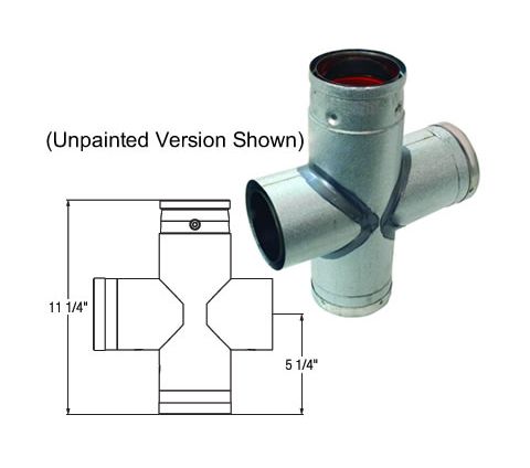 Selkirk 3 Ultimate Pellet Pipe Double Tee with Tee Cap - 823018 - 3UPP-DT