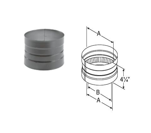 M&G DuraVent 6'' DuraBlack Double-Skirted Stovetop Adapter - 1672 // 6DBK-ADDB