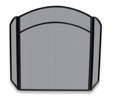 Uniflame 3 Fold Black Wrought Iron Arch Top Screen - S-1060