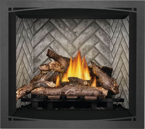 fire with glacier herringbone brick