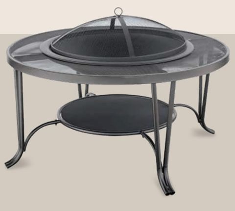 Uniflame Black Wood Outdoor Firebowl With Mesh Hearth - WAD1411SP