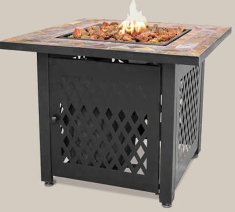 Uniflame LP Gas Outdoor Firebowl With Slate Tile Mantel - GAD1429SP