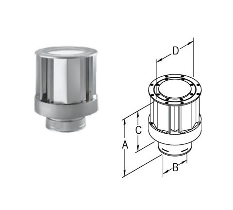 M&G DuraVent DirectVent Pro 4x6 High Wind Termination Cap - 46DVA-VCH // 46DVA-VCH