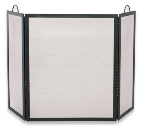 Uniflame 3 Fold Black Wrought Iron Large Screen - S-1505