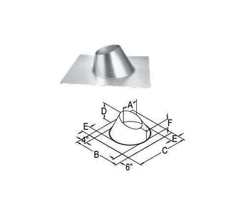 M&G DuraVent 4x6 DirectVent Pro Dead Soft Aluminum (DSA) Flashing 0/12 - 6/12 - 46DVA-F6DS // 46DVA-F6DS