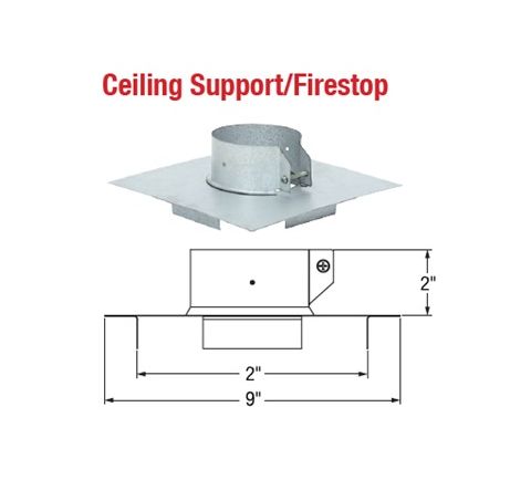 Selkirk 4 Ultimate Pellet Pipe Firestop Ceiling Support - 824047 - 4UPP-FCS