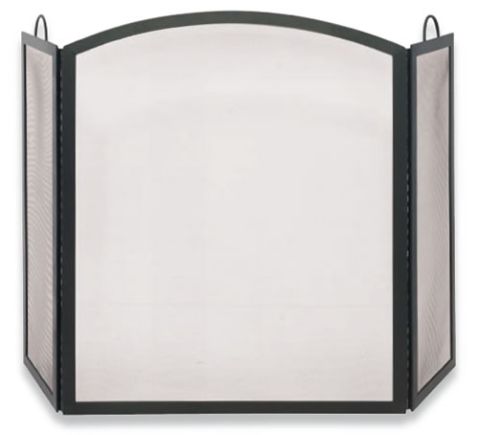 Uniflame 3 Fold Black Wrought Iron Arch Top Large Screen - S-1507