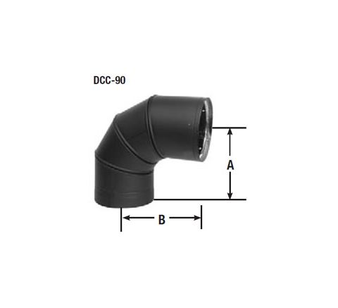 Selkirk 6'' DCC 90 Degree Elbow - Black - 6DCC-90-BK