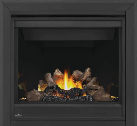 Flames in fireplace