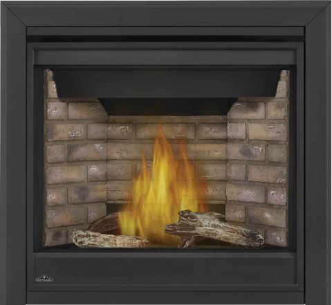 Flames in fireplace