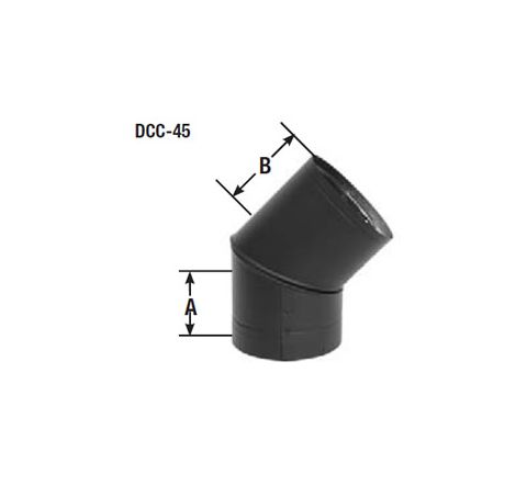 Selkirk 6'' DCC 45 Deg.Elbow - Black - 6DCC-45-BK