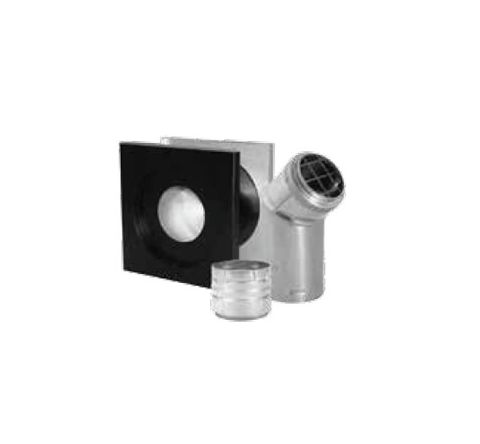 Security Chimneys 3" Secure Pellet 3" Secure Pellet Horizontal Kit (Includes: Round Horizontal Cap - Wall Thimble (For 1" Clearance) - Appliance Adapter (Black) - 3SPVHKIT