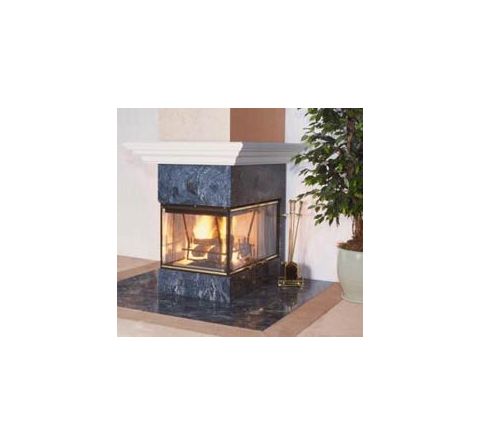 Vantage Hearth 36" Peninsula Glass Doors - Deluxe Black - DBGL36PN