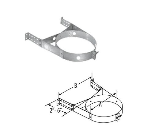 M&G DuraVent 5'' and 7" DuraTech Adjustable Wall Support - Galvalume - 5DT-AWS