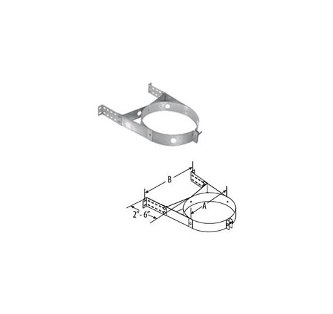 M&G DuraVent 6'' and 8" DuraTech Adjustable Wall Support - Stainless Steel - 6DT-AWS-SS