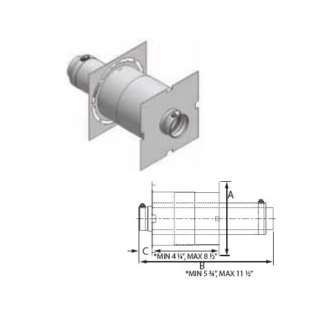 M&G DuraVent 14'' FasNSeal W2 Double Wall Wall Thimble w/AVL - W2-WT14 // W2-WT14