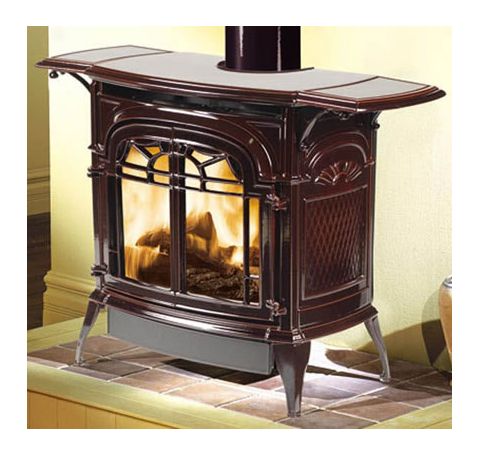Vermont Castings Stardance DV Gas Stove - Majolica Brown Enamel - SDDVTBMSB / SDDVT-IFT-BM