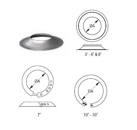 M&G DuraVent 26'' Round Gas Vent Storm Collar - 26GVSC // 26GVSC