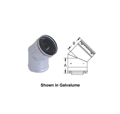 DuraVent 3x5 CVS 45 Degree Elbow - Black - 35CVS-E45B