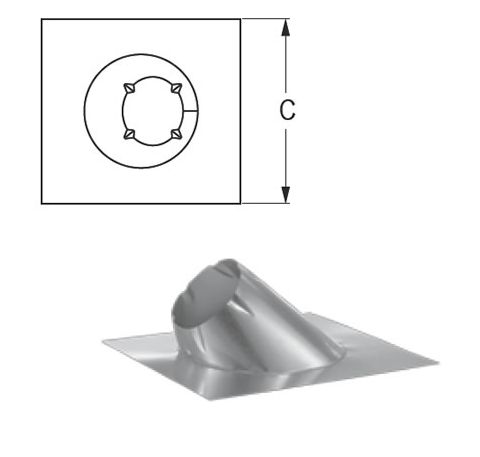 M&G DuraVent 6'' DuraPlus Roof Flashing 19/12-24/12 - 9052V // 6DP-F24
