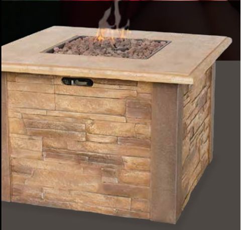 Uniflame LP Gas Outdoor Firebowl With Faux Stone Mantel - GAD1338SP
