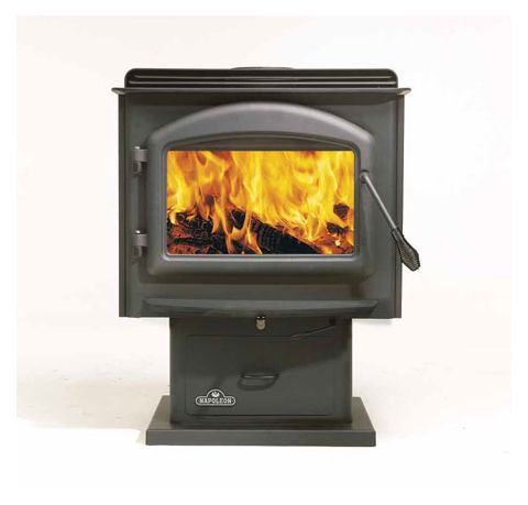 Napoleon 1900 Black Pedestal Wood Burning Stove - 1900