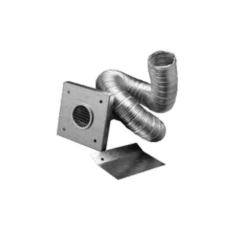 Security Chimneys 3" Secure Pellet 3"-4" Secure Pellet Fresh Air Intake Kit (Includes: Faceplate with Screen - Moisture Barrier - Aluminum Flex - (2) Clamps) - 3SPVAIKIT
