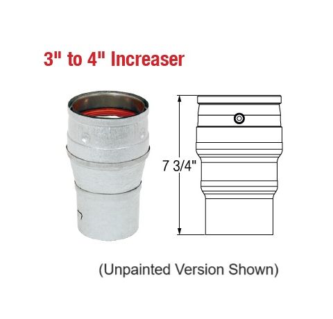 Selkirk 3 Ultimate Pellet Pipe Increaser 3 to 4 - 823025 - 3UPP-I4