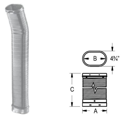 M&G DuraVent 6'' DuraLiner Oval-To-Oval Flex Pipe 36'' - 4636-OF // 6DLR-36OF