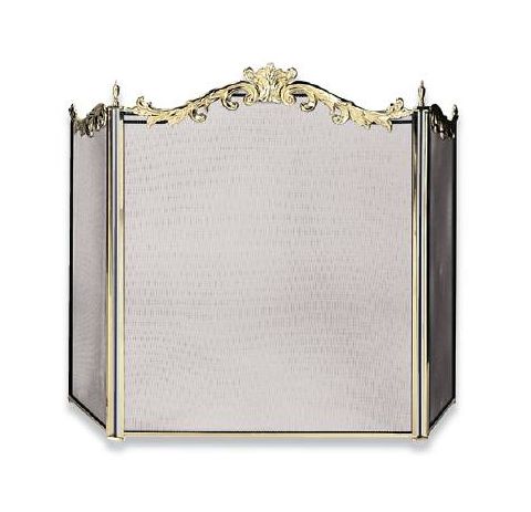 Uniflame 3 Fold Cast Solid Brass Screen - S-9668