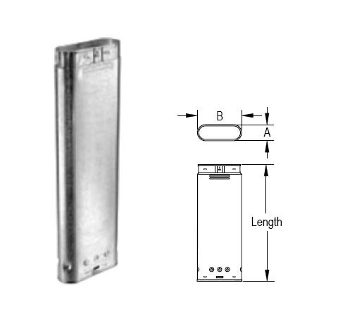 M&G DuraVent 4'' Oval Gas Vent 60'' Length Oval Rigid Pipe - 4GW60 // 4GW60