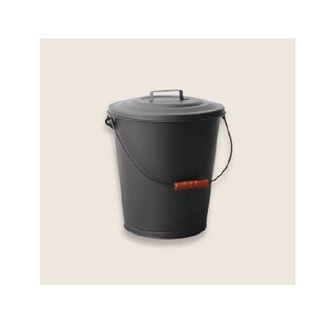 Uniflame Black Ash Bin With Lid - C-1709B