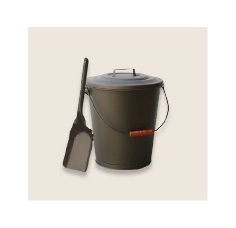 Uniflame Bronze Finish Ash Bin With Lid And Shovel - C-1726B