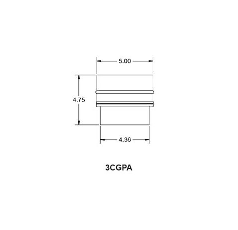 Metal-Fab Corr/Guard 3" Diameter Rheem Adapter (430SS) - 3CGPA-C30