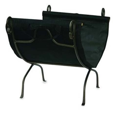 Uniflame Bronze Wrought Iron Log Rack With Canvas Carrier - W-1617
