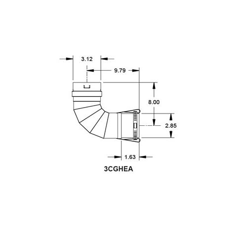 Metal-Fab Corr/Guard 3" D Hydrotherm Elbow Adapter - Value - 3CGVHEA