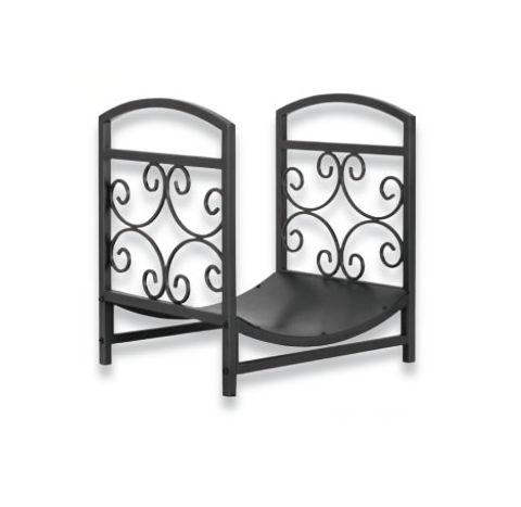 Uniflame Graphite Finish Log Holder with Scrollwork - W-1991
