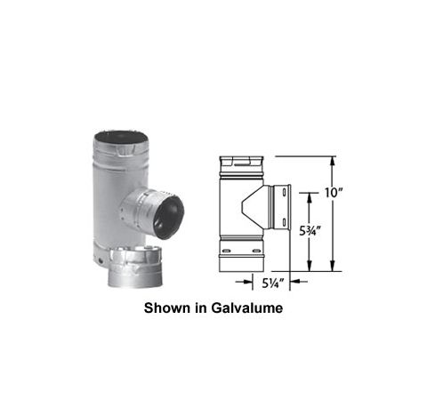 DuraVent 4 PelletVent Increaser Tee with Clean-Out Tee Cap - 4PVL-T3