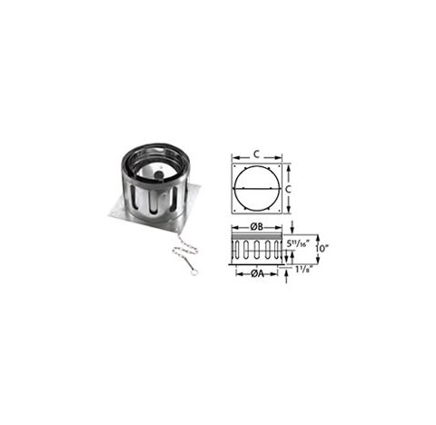M&G DuraVent 12" DuraChimney II 12" Diameter Anchor Plate with Damper - 12DCA-APD