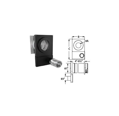 M&G DuraVent 4" PelletVent Pro 4" PVP Wall Thimble Kit (Includes: Wall Thimble, Channel Adapter, Flex and 2" to 3" increase, Hose Clamps) - 4CAS-WTPK
