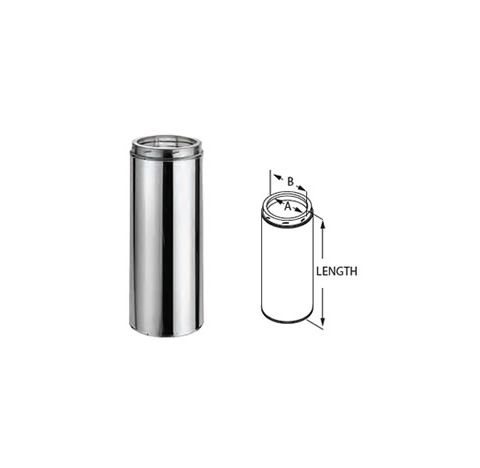 M&G DuraVent 5" DuraTech 6" Chimney Pipe - SS - 5DT-06SS
