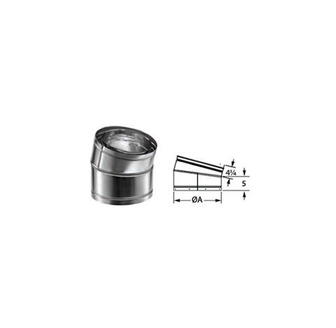 M&G DuraVent 16" DuraChimney II 15 Degree Elbow - 16DCA-E15